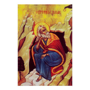 Griekse orthodoxe icoon van profeet Elia Perfect Poster