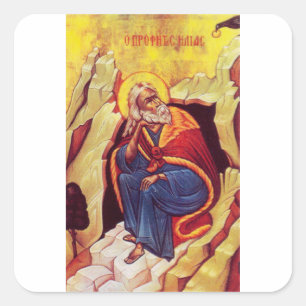 Griekse orthodoxe icoon van profeet Elia Vierkante Sticker