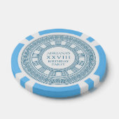 Griekse oudheid themafeest met blauwe patronen poker chips (Enkel)