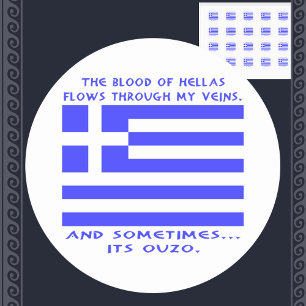 Griekse Ouzo Ronde Sticker