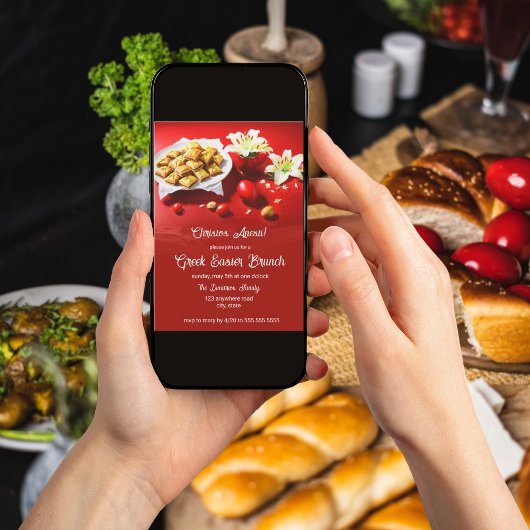 Griekse paasbaklava met eieren en lelies nodigen u kaart