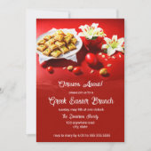 Griekse paasbaklava met eieren en lelies nodigen u kaart (Voorkant)