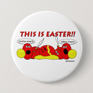Griekse paaseieren - Spartaanse stijl! Ronde Button 7,6 Cm