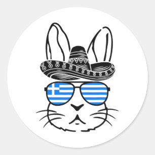 Griekse Paashaas Cinco De Mayo 2025 Familie Match Ronde Sticker