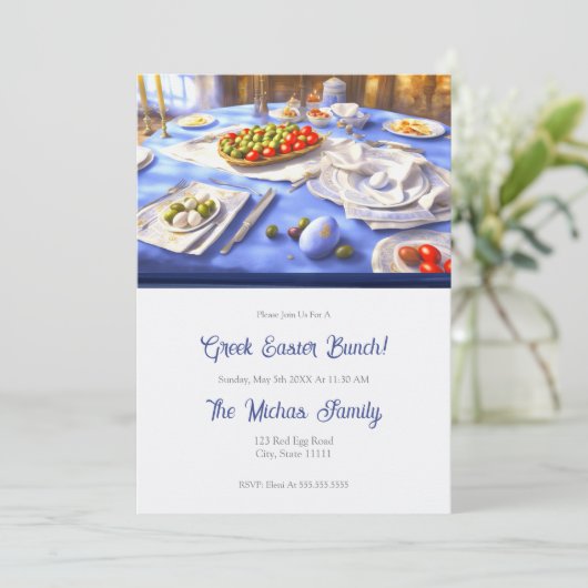 Griekse paastafel vakantie kaart (Staand voorkant)