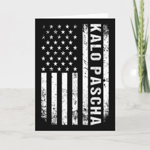 Griekse Pasen Kalo Pascha Retro Amerikaanse Vlag G Kaart