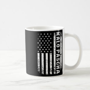Griekse Pasen Kalo Pascha Retro Amerikaanse Vlag G Koffiemok