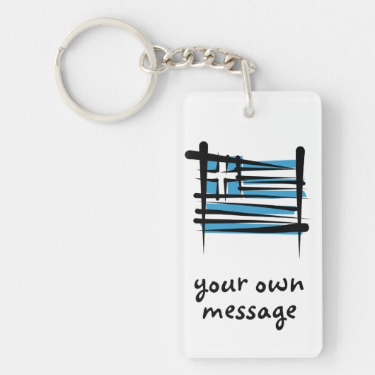 Griekse penseelvlag sleutelhanger (Voorkant)