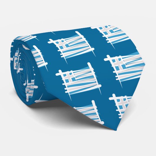 Griekse penseelvlag stropdas (Opgerold)