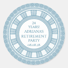Griekse pensioenfeest ronde sticker