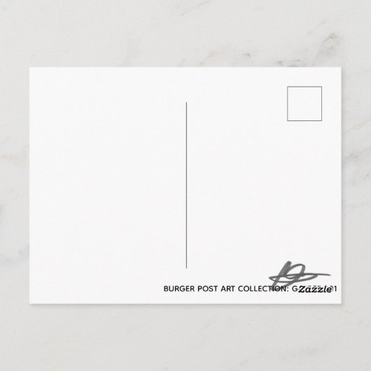 Griekse postkaart - Burger Post Art #001 onderteke (Achterkant)