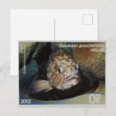 Griekse postzegel Dusky Grouper Briefkaart (Voorkant / Achterkant)