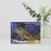 Griekse postzegel Gemeenschappelijke langoest Briefkaart (Staand voorkant)