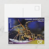 Griekse postzegel Gemeenschappelijke langoest Briefkaart (Voorkant / Achterkant)