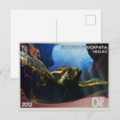 Griekse postzegel Loggerhead Turtle Briefkaart (Voorkant / Achterkant)
