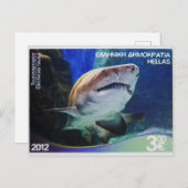 Griekse postzegel Zandtijgerhaai Briefkaart (Voorkant / Achterkant)