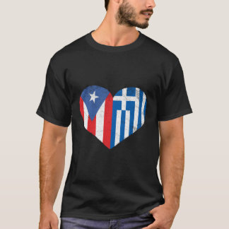 Griekse Puerto Ricaanse vlag liefde Griekenland Pu T-shirt