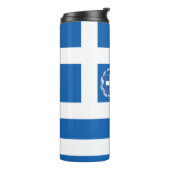 Griekse reisboeg, patriottische Griekse vlag Thermosbeker (Gedraaid links)
