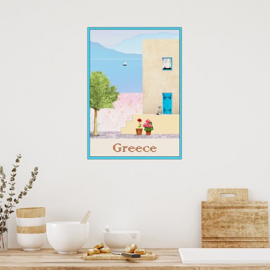 Griekse reisposter poster (Keuken)