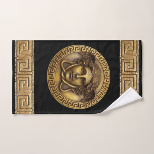 Griekse Revival Gorgon / Medusa en Meander Key Bad Handdoek (Handdoek)