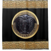 Griekse Revival Medusa Noire douchegordijn (Voorkant)
