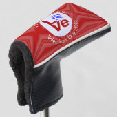 Griekse Rode LIEFDE Hart Vlag Gepersonaliseerd Golfheadcover (3/4 voorkant)