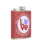 Griekse rode Love Flag gepersonaliseerd Heupfles (Rechts)