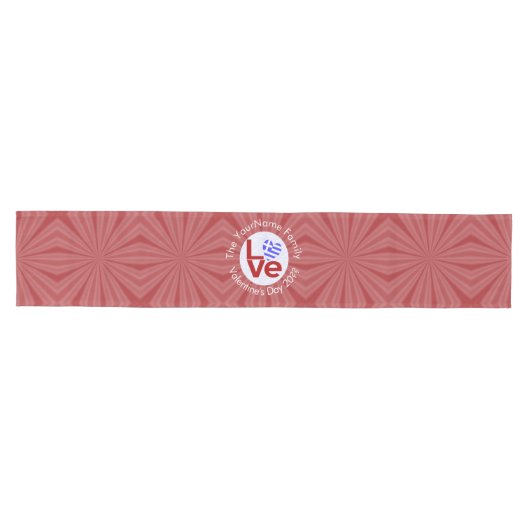 Griekse rode Love Flag gepersonaliseerd Medium Tafelloper (Horizontaal)