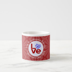 Griekse Rode LOVE Vlag Persoonlijk Espresso Kop