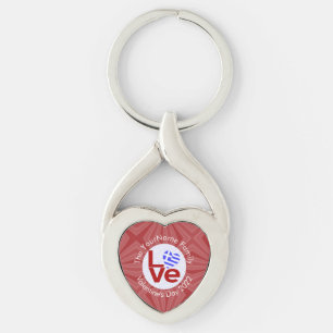 Griekse Rode LOVE Vlag Persoonlijk Sleutelhanger