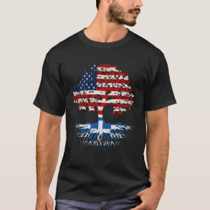 Griekse Roots Amerikaanse takken Griekenland Vlag T-shirt