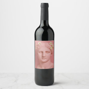 Griekse Roze Wijnlabel. Wijn Etiket