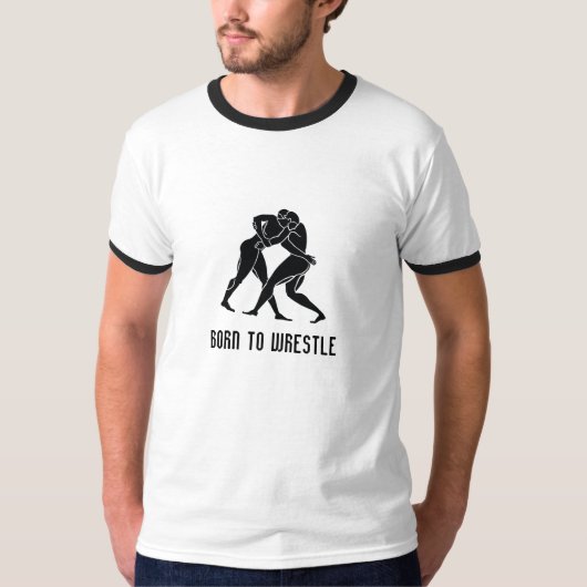 Griekse ruiteratleten "BORN TO WRESTLE" T-shirt (Voorkant)