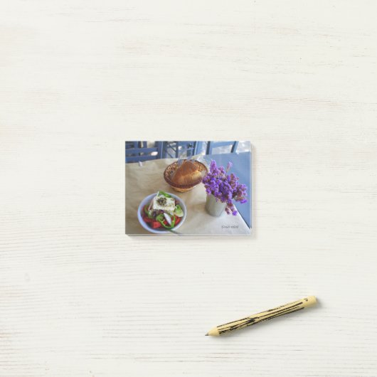 Griekse salade post-it® notes (Op bureau)