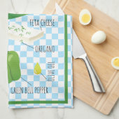 Griekse saladeingrediënten - een smaken op Sunshin Theedoek (Quarter Fold)