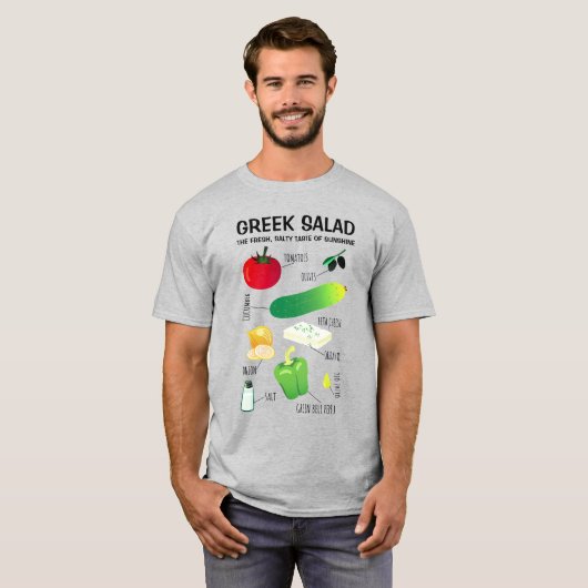 Griekse saladeingrediënten - een soennitische sond t-shirt (Voorkant volledig)