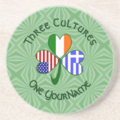 Griekse Shamrock vlag Zandsteen Onderzetter (Voorkant)