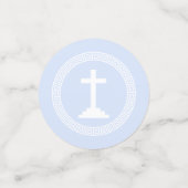 Griekse Sleutel Blauw Doopsel Confetti (Kleine voorkant)