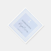 Griekse Sleutel Blauw Doopsel Servet (Hoek)