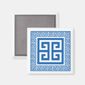 Griekse Sleutel Blauw En Wit Magneet (Voorkant / Achterkant)