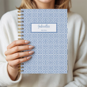 Griekse Sleutel Blauwe Persoonlijke Agenda Notitie