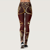 Griekse Sleutel Bordeaux Leggings (Achterkant)