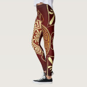 Griekse Sleutel Bordeaux Leggings (Links)