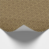 Griekse sleutel, chocoladebruin en geelbruin cadeaupapier (Hoek)