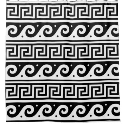 Griekse sleutel douchegordijn (Voorkant)