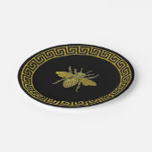  Griekse sleutel en bijen in gouden blik Papieren Bordje (Gekanteld)