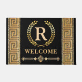 Griekse Sleutel en Laurel Wreath Gepersonaliseerde Deurmat (Voorkant)