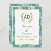 Griekse sleutel en lauwerkrans verzoek 1 save the date (Voorkant / Achterkant)