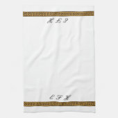 Griekse sleutel en monogram theedoek (Verticaal)