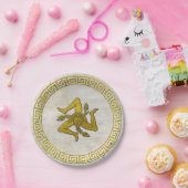  Griekse sleutel en Siciliaanse Trinacria Fresco Papieren Bordje (Feest)